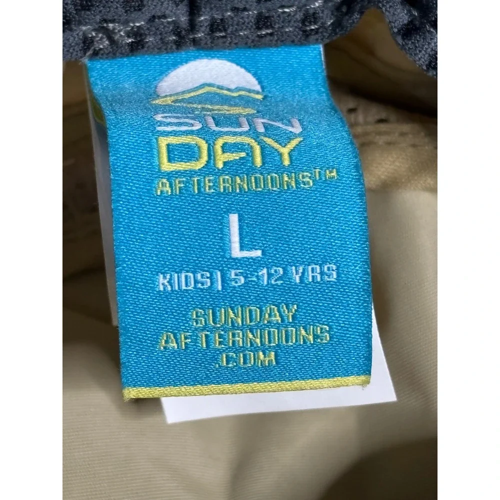 Sunday Afternoons Kids Sun Hat Bucket Tan Mesh Vented UPF Protection‎ L